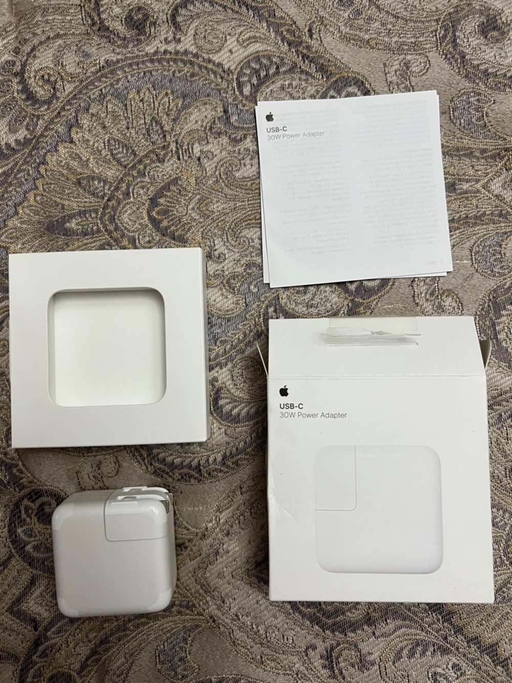 Apple USB‑C 30W Power Adapter with Box and Manual - White, New